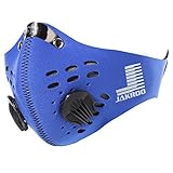 Filter Neoprene Dustproof Mask Pollution Mask Added Activated Carbon Filtration Layer for Exhaust Gas Anti Pollen Allergy PM2.5, Sports Half Face Mask for for Running Cycling Motorcycling Skiing Blue