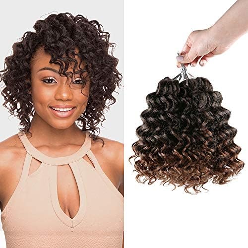 Multi-Pack Deals! FreeKalon Synthetic Hair Crochet Braids Curl Crush Deep Twist 8" (4-PACK, T1B/30)