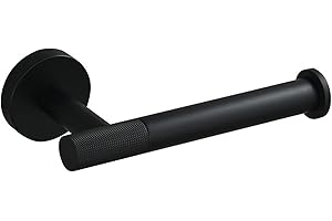 Toilet Paper Holder Black, 304 Stainless Steel Knurled Toilet Paper Roll Holder Wall Mount, Bathroom Lavatory Tissue Roll Sto