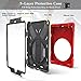 BRAECNstock New iPad 2018 / 2017 9.7 inch Case, Heavy Duty stand Shockproof Protective Case Cover for Apple New iPad 9.7 inch (2018 / 2017 Version) with a Hand Grip / a Shoulder Strap (Red)