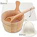 BESTNEWIE Canadian Red Cedar Wooden Sauna Bucket and Ladle with Sauna Hat and Sauna Seat Pad Handmade Sauna and Spa Accessory - Wooden Sauna Bucket 5 Liter (1.3 Gallon)