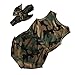 KIDSA 0-24M Camo Baby Boy Girl Romper Clothes One-Pieces Jumpsuit Bodysuit Outfits Set with Headband