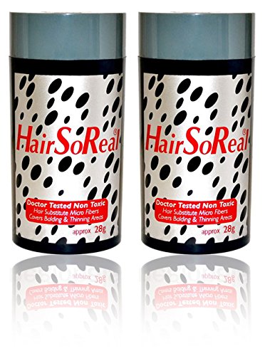 Hair So Real, HSR Hair Building Fibers, Hair Loss Concealer Kit (2 of Hairsoreal 28g bottle) (Dark Brown)