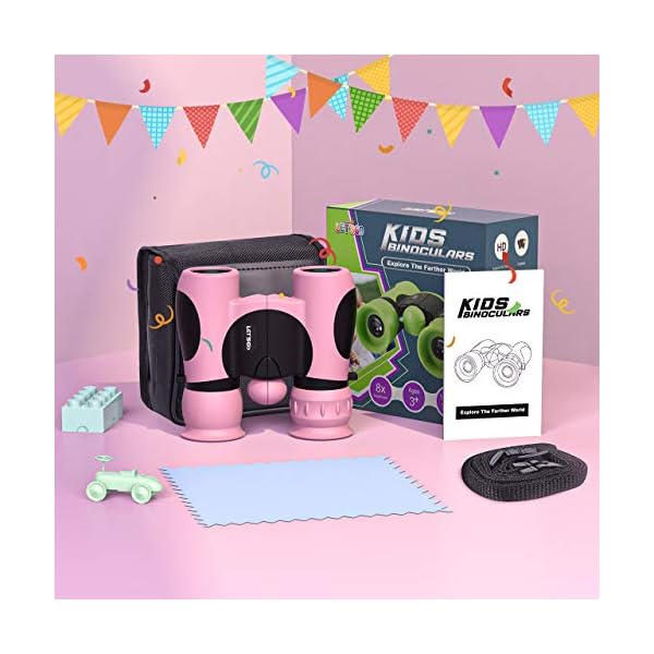Geschenk Mädchen 3-12 Jahre, Kinder Ferngläser Spielzeug 3-12 Jahre Mädchen, Stoßfestes Kompaktes Fernglas Kindertagsgeschenke Mädchen für Wandern, Camping - Ostergeschenke Mädchen – Bild 8