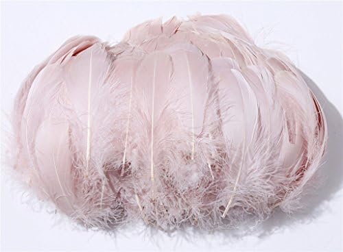 PANAX 100 pieces DIY Craft Goose Feathers Slight bending Feathers 8-12cm/ 3-5 Inches Lengh, Ideal for Carnival, Halloween, crafts, Handwerk, DIY, clothing, costumes Skinpink