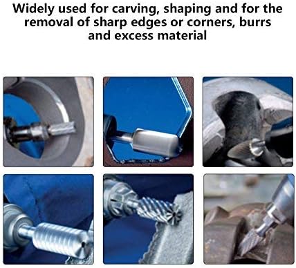 Rotary Burr Set, 5pcs High Speed Steel 1/4 Shank Rotary Rasp File Set for Aluminum and Iron Hardware - Image 5