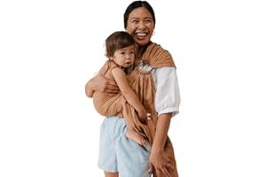 WildBird - Ring Sling Baby Carrier - 0-36 Months (up to 35 lbs) - Standard (74") Willow & Bronze Ring - Front, Hip or Back Carry - Adjustable Fit - Natural Linen - Baby Essentials - New Mom Gifts