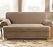 SureFit Stretch Pinstripe Separate Sofa Slipcover - Taupe (SF35825)