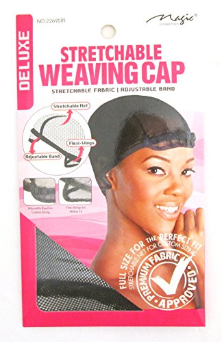 MAGICCollection Stretchable Weaving Cap #2269str Adjustable Band Stretch Net Flexi-wings Full Size for the Perfect Fit with Premium Fabric