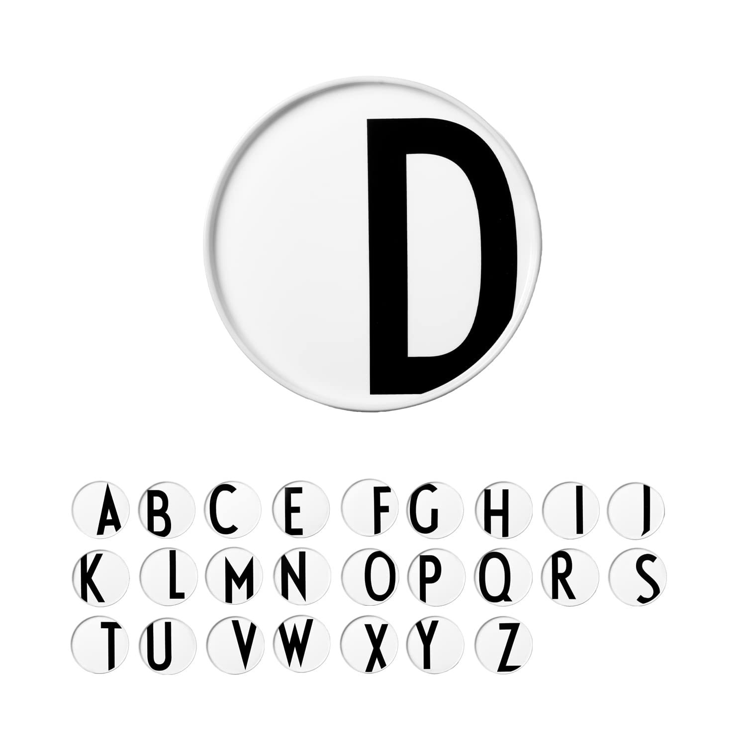 Design Letters Porcelain Plates (A-Z) | Ideal Gifts for Women, Men | White Plates for Table Decoration | Dinner Plates Dishwasher, Microwave Safe | Decorative Plate Designed in Denmark | Initial Plate