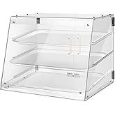 YBSVO 3-Tier Commercial Bakery Display Case | Retail Countertop Display Case with Removable Tray, Food-Grade Dessert Cabinet for Cafe, Market, Home