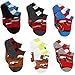 Disney Cars Boys 6 pack Socks (4-6 (Shoe: 7-10), Grey/Multi No Show)