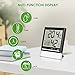 EIVOTOR Temperature Hygrometer, Indoor Thermometers Humidity Monitor with LCD Display, Home Digital Dual Wall Alarm Clock with Day, Date - Battery Included