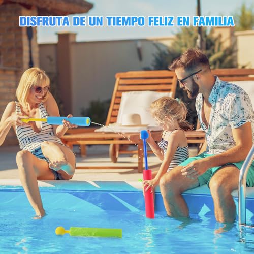 UOUOU Pistolas de Agua，Pistolas de Agua Juguete de Espuma，Paquete de 12 Juguetes al Aire Libre para Piscina, Patio, césped, Playa