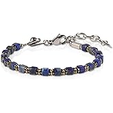 Casvia Handmade LapisRex Lapis Lazuli Hematite Mens Bracelet Adjustable Design for Effortless Wear Infuses Wisdom and Strength Mens Jewelry Ideal Gift for Yourself Friends or Father