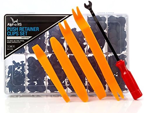 Push Type Car Retainer Clips & Plastic Fasteners Kit | 240 Pcs Most Popular Auto Truck Body Removal Install Bumper Interior Door Panel Fender Trim Rivet Accessory GM Honda Ford Toyota Chrysler Acura