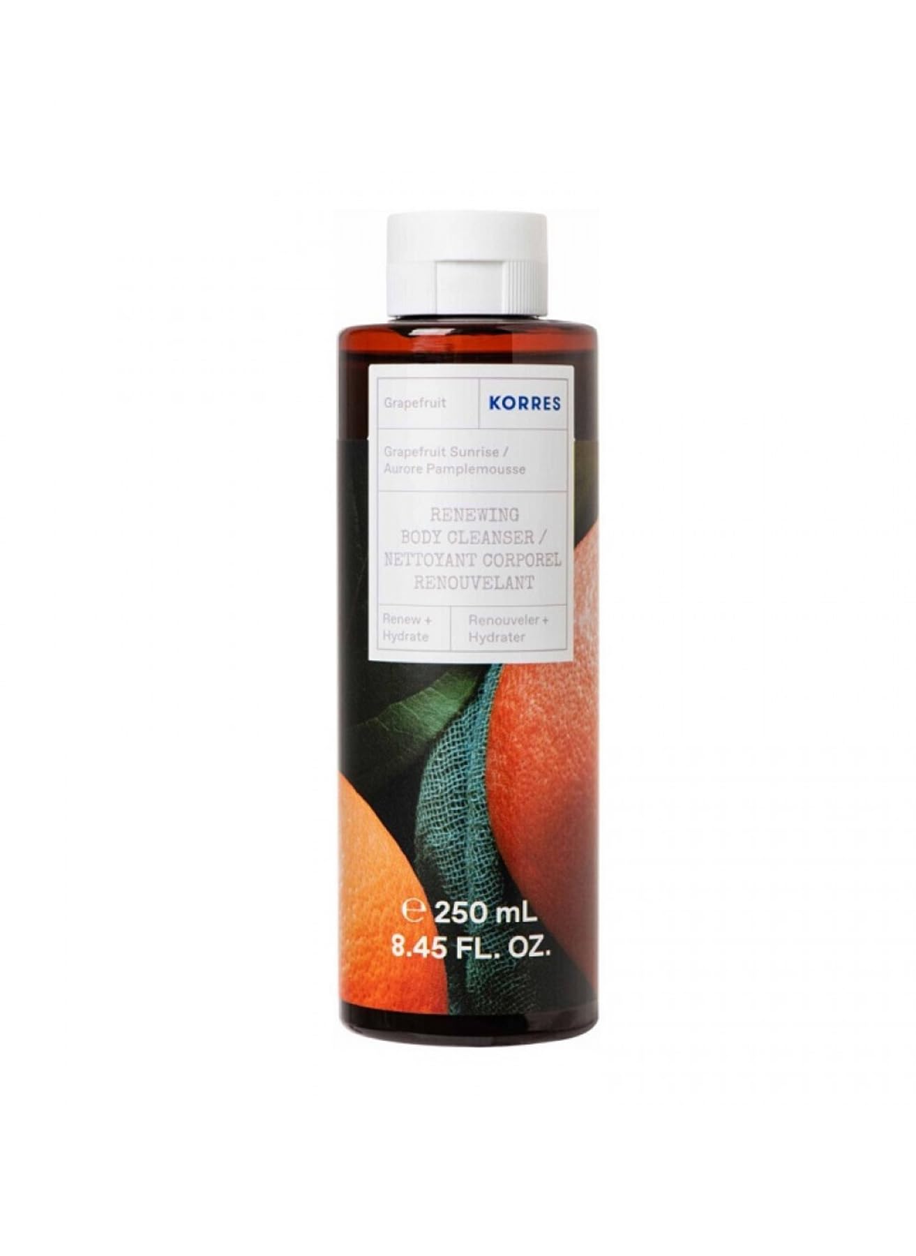 KORRES GRAPEFRUIT SUNRISE Revitalising Shower Gel with Active Aloe Vera, Dermatologically Tested, Vegan, 250 ml