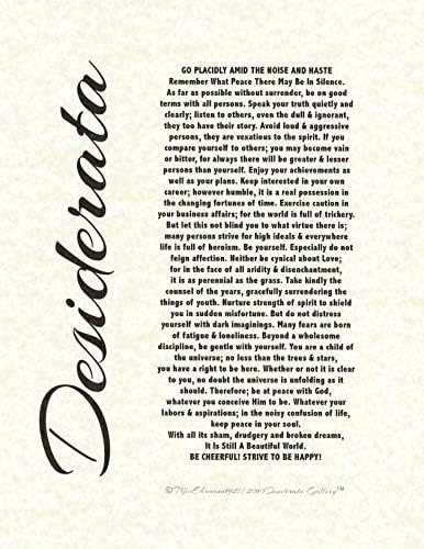 Desiderata Poem by Max Ehrmann on 11x14 Archival Parchment