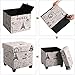 SONGMICS Storage Ottoman, Padded Folding Bench, Chest with Lid, Solid Wood Feet, Space-Saving, Holds up to 660 lb, Eiffel Tower Pattern ULSF14X