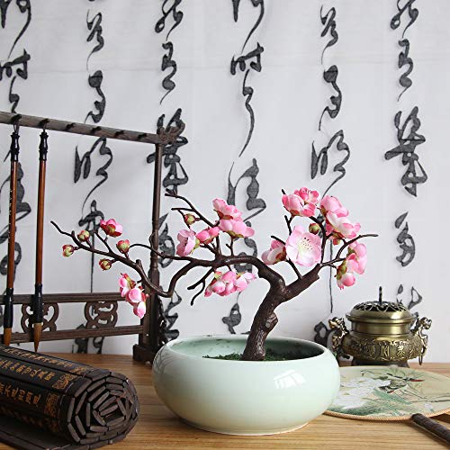 Alisy Plum Blossom Artificial Flowers, Silk Fake Flowers Floral for Home Bridal Wedding Bouquet Party Decor