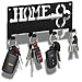 Black Key Holder For Wall With Hidden Mail Organizer - Decorative and Unique 5 Key Rack Hooks