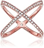 Michael Kors Pave X Rose Gold Ring, Size 8