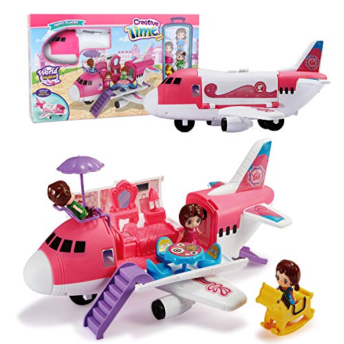 Tuko Transport Cargo Airplane Car Toy Play Set for 3+ Years Old Boys and Girls(Pink)