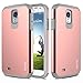 S4 Case, Galaxy S4 Case, RANZ Grey with Rose Gold Hard Impact Dual Layer Shockproof Bumper Case For Samsung Galaxy S4 (i9500)