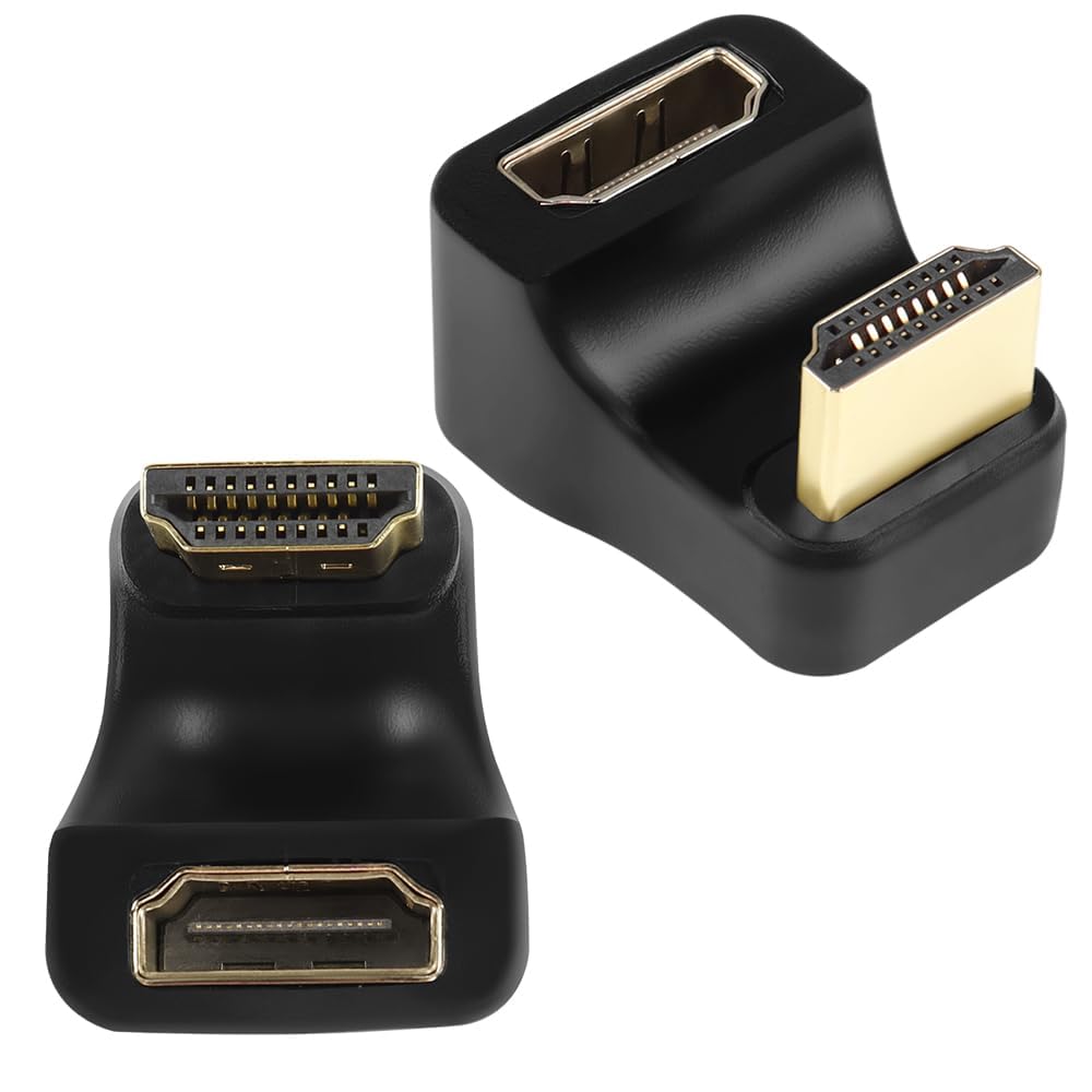 GELRHONR U Shape HDTV Adapter, 360 Degree HDTV 2.1 Male to Female 8K@60Hz Connector for Portable Display Monitor Accessories (Up Angle)