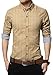 LOCALMODE Men's 100% Cotton Long Sleeve Plaid Slim Fit Button Down Dress Shirt,Acid Blue,Medium