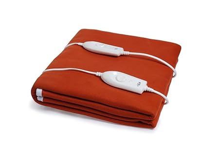 Expressions 350 TC Polyester Double Electric Bed Warmer Under Blanket - Solid, Orange