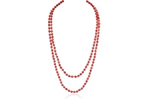 RIAH FASHION Bead Strand Versatile 60" Long Wrap Necklace - Handmade Knotted Multi Layer Sparkly Crystal, Semi Precious Natural Stone, Lava, Glass Faux Pearl