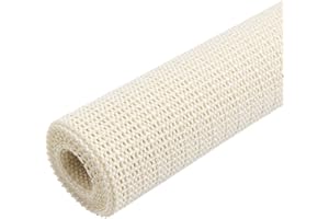 Non-Slip Mat for Drawers and Shelves, PVC Anti Slip Rug with Mesh Design, Cuttable Non-Slip Matting for Fridge, Bed, Carpet, 