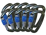 Big Wall Traverse - UIAA Certified 25kn Aluminum Carabiners - Screw Lock, Straight Gate or Bent Gate - Grey with Blue Screw Lock (10 Pack)