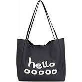 Kehpish Canvas Tote Bags Reusable Cotton Grocery Bags, Women Hobo Shoulder Bag Tote Handbag Crafts Shopping Bags