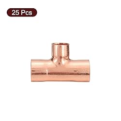 uxcell 15Pcs 1/2" x 3/8" x 1/2" Copper Reducing Tee
