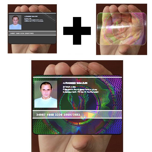 25 ID Cards Security Hologram Overlay Stickers With Micro Secure ...