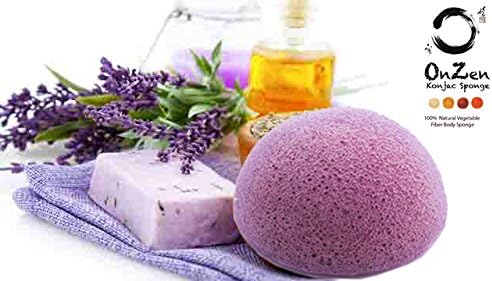 Onzen Konjac Sponge All Natural Japanese Facial Sponge with Lavender