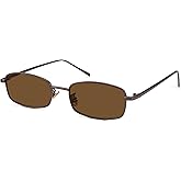 GLARDEFE Y2k Rectangle Sunglasses for Women Men - Retro 80s 90s Narrow Oval Shades