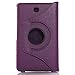 AiSMei Tab 4 8.0 Case, Rotating Stand Case for Samsung Galaxy Tab 4 8.0 SM-T330NU SM-T331, SM-T337 8-Inch Tablet PC, 8inch PU Leather Case + Bonus Stylus + Screen Protector - Purple