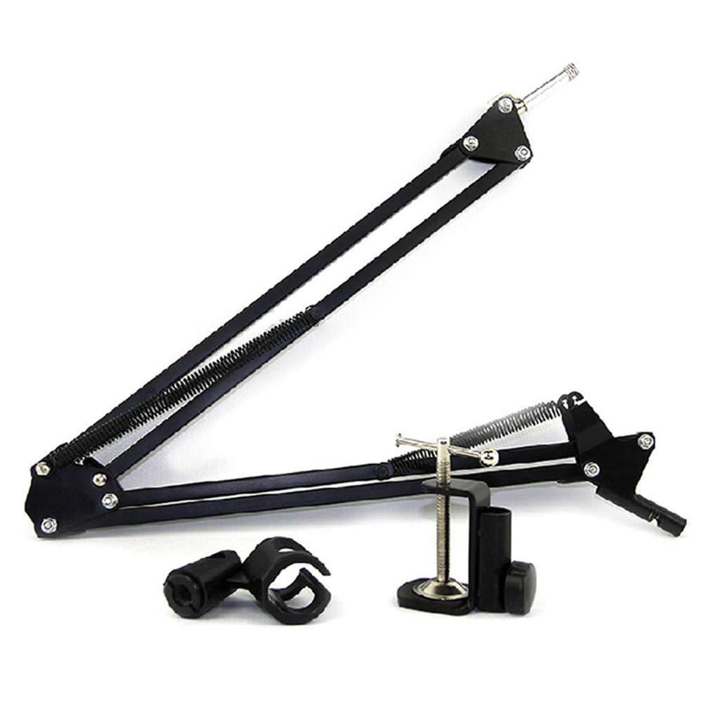 ANGEEK Extendable Recording Microphone Holder Microphone Suspension Boom Scissor Arm Stand for Radio Broadcast Professional Stage Microphone Arm Holder