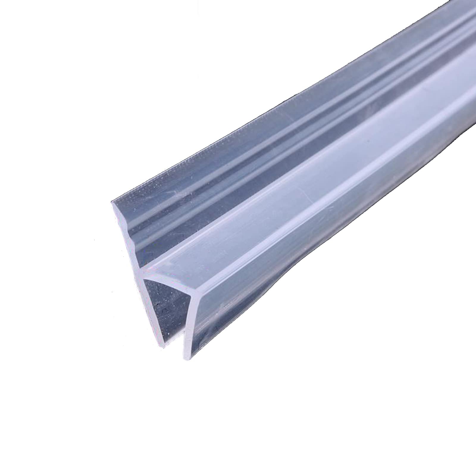 XQZMD Shower Screen Door Seal Glass Strip Replacement for 6-12mm, 2M Soft Rubber Shower Screen Window Gap Seal Strip for Curved and Vertical Door (H-8MM), Transparent