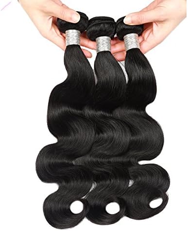 Hismile Hair Brazilian Human Hair Bundles Body Wave Hair Weft 100% Hair Extensions Unprocessed Hair Virgin Weft Weave Natural Color 1 Bundles/Lot, 100g Total Grade 8a 14"