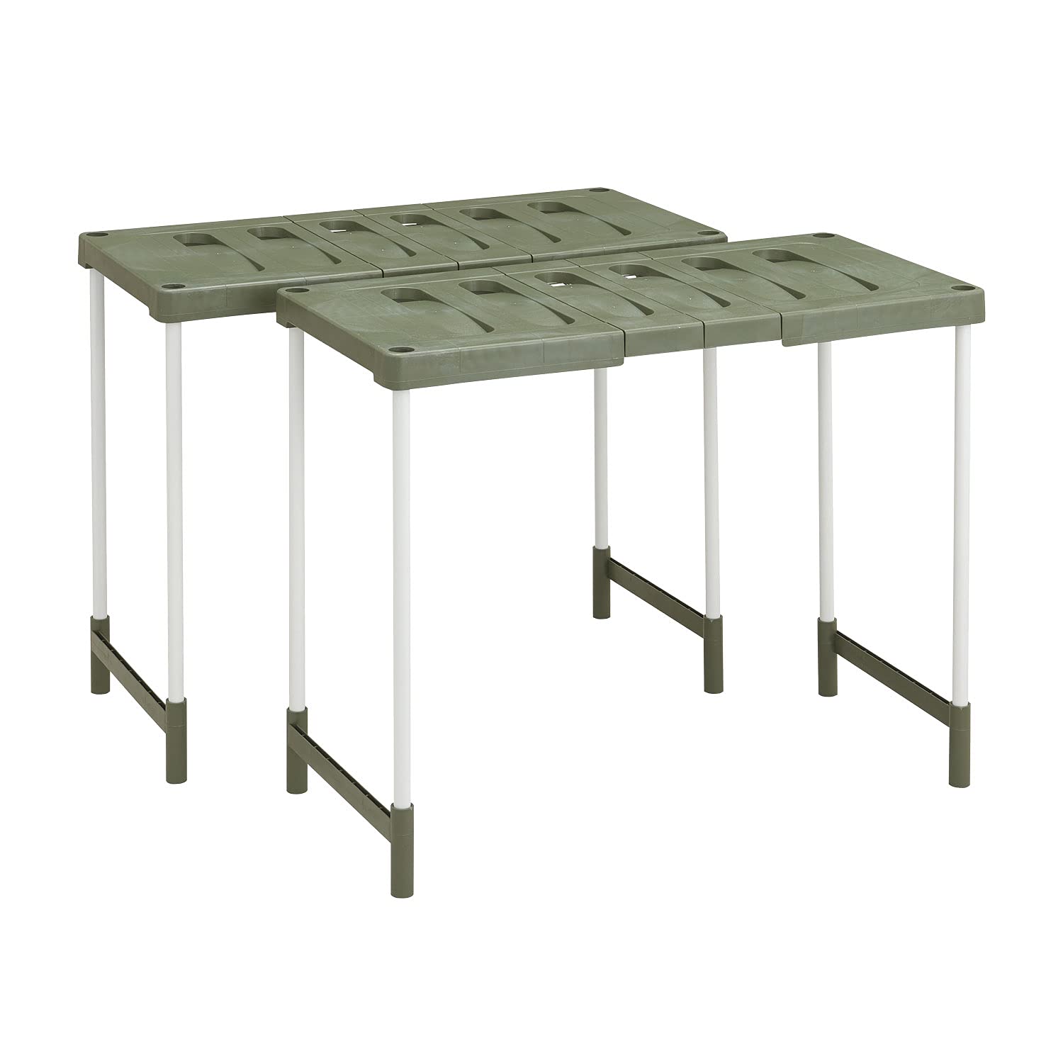 Belca 日本製 収納棚 クローゼット・押入れフリーラック ハイタイプ 2台入り 幅76.5~92×奥行37×高さ63・68cm エコグリーン COH-RG2商品画像