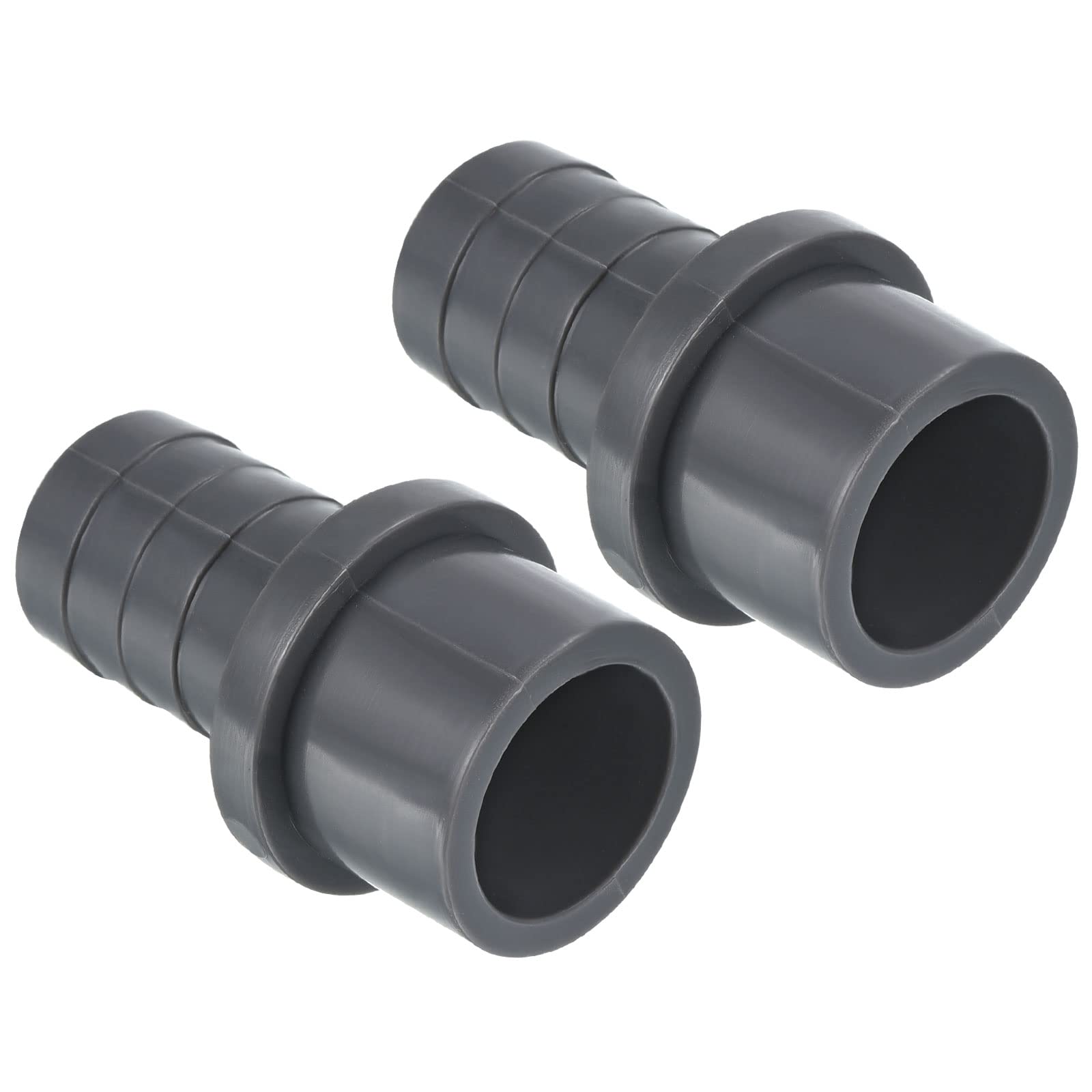PATIKIL UPVC Reducer Pipe Fitting 32mm OD 25mm Barbed, 2 Pack Straight Coupling Adapter Connector, Grey