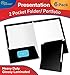New Generation 2 Pocket Presentation Folder/Portfolio Heavy Duty Paper UV Glossy Laminated - 6 Folders/Pack in a Display Box, Black