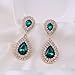 Womens Rhinestone Crystal Wedding Link Bracelet Teardrop Drop Earrings Jewelry Set