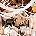 6 Pieces 11.8 Feet 4-Leaf Hanging Clover Garland Tissue Paper Flowers Garland Reusable Party Streamers for Party Decorations Wedding Decorations (White)