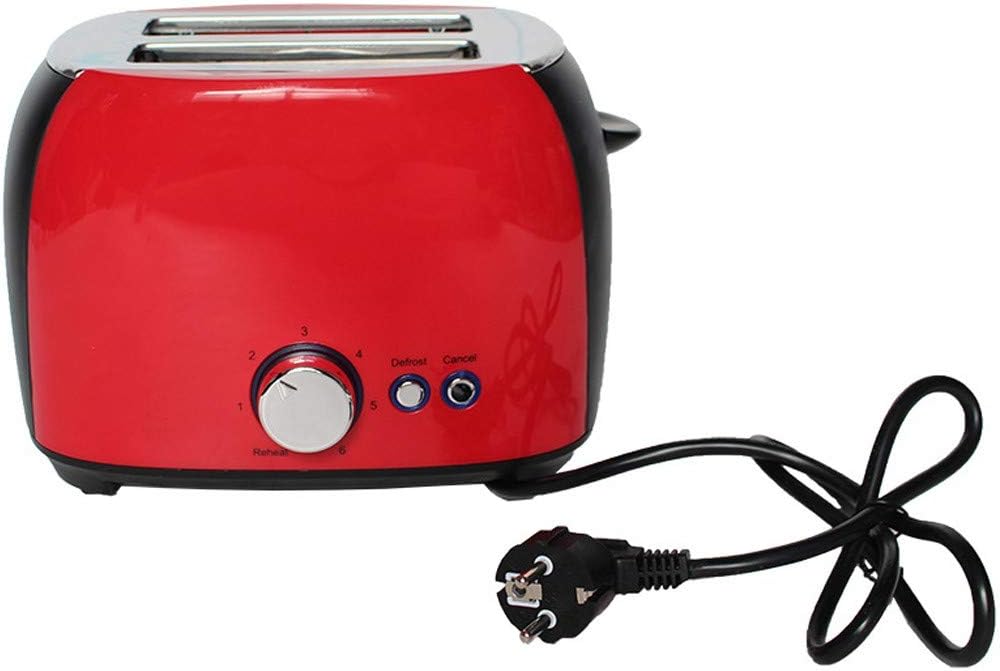 2 Slice Extra Wide Slot Toaster,Stainless Steel Toaster,Multi-Function Home Sandwich Breakfast Machine Automatic Breakfast Toaster (Red, 1X)