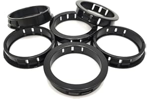 EASYEAH 2"(50mm) Black Snap-in Knockout Insulating Bushing Grommets, Plastic Cable Hole Grommets for Wiring, Round Nylon Snap in Locking Electrical Wire Cord Hose & Tubing Bushings Grommets, 6pcs